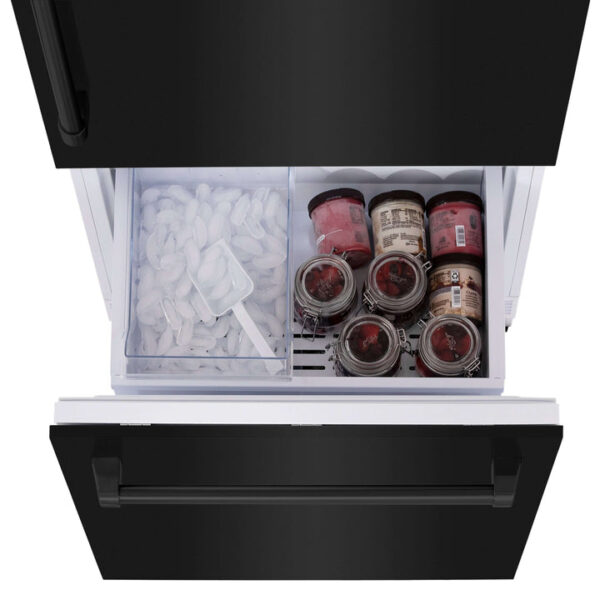 ZLINE 30 in. 16.1 cu. ft. Built-In 2-Door Bottom Freezer Refrigerator with Internal Water and Ice Dispenser in Black Stainless Steel (RBIV-BS-30) - Image 6