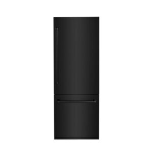 ZLINE 30 in. 16.1 cu. ft. Built-In 2-Door Bottom Freezer Refrigerator with Internal Water and Ice Dispenser in Black Stainless Steel (RBIV-BS-30)