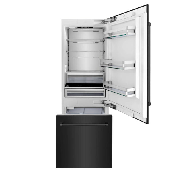 ZLINE 30 in. 16.1 cu. ft. Built-In 2-Door Bottom Freezer Refrigerator with Internal Water and Ice Dispenser in Black Stainless Steel (RBIV-BS-30) - Image 15