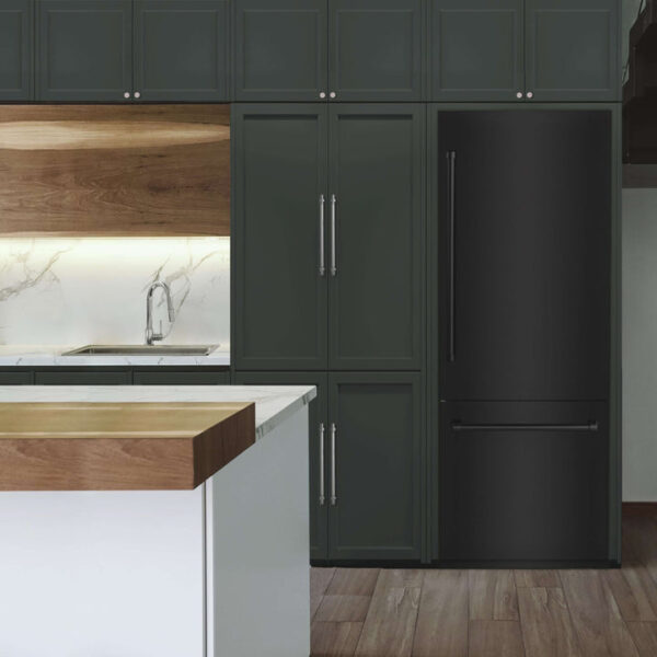 ZLINE 30 in. 16.1 cu. ft. Built-In 2-Door Bottom Freezer Refrigerator with Internal Water and Ice Dispenser in Black Stainless Steel (RBIV-BS-30) - Image 17