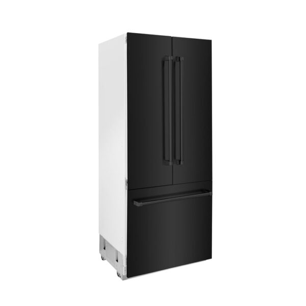 ZLINE 36 in. 19.6 cu. ft. Built-In 3-Door French Door Refrigerator with Internal Water and Ice Dispenser in Black Stainless Steel (RBIV-BS-36) - Image 12