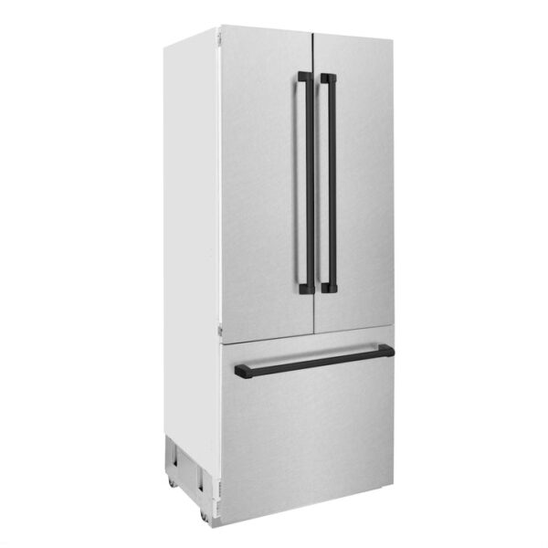 ZLINE 36 in. Autograph Edition 19.6 cu. ft. Built-in 2-Door Bottom Freezer Refrigerator with Internal Water and Ice Dispenser in Fingerprint Resistant Stainless Steel with Matte Black Accents (RBIVZ-SN-36-MB) - Image 17