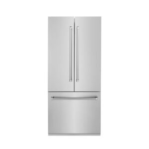 ZLINE 36 in. 19.6 cu. ft. Built-In 3-Door French Door Refrigerator with Internal Water and Ice Dispenser in Stainless Steel (RBIV-304-36)
