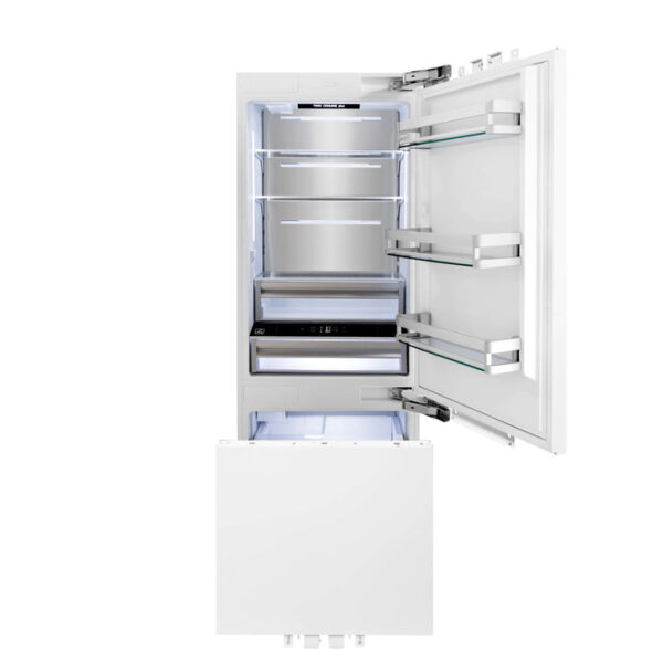ZLINE 30 in. 16.1 cu. ft. Panel Ready Built-In 2-Door Bottom Freezer Refrigerator with Internal Water and Ice Dispenser (RBIV-30) - Image 12
