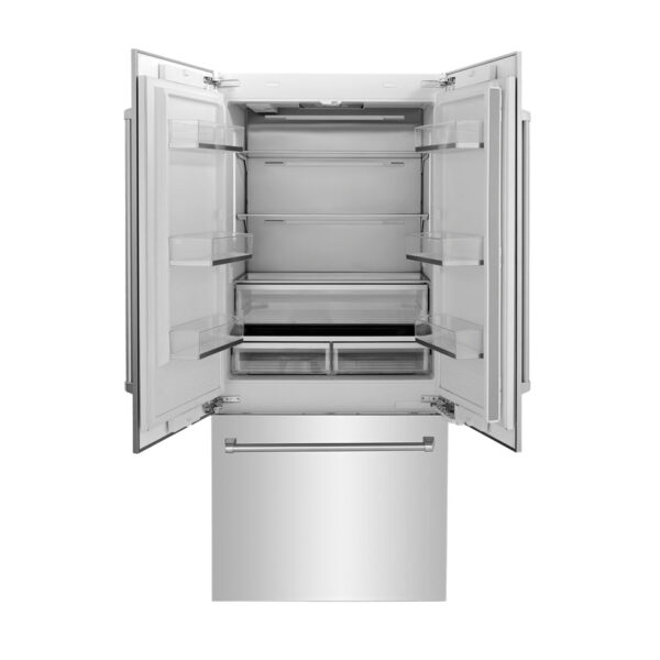 ZLINE 36 in. 19.6 cu. Ft. Panel Ready Built-In 3-Door French Door Refrigerator with Internal Water and Ice Dispenser (RBIV-36) - Image 13