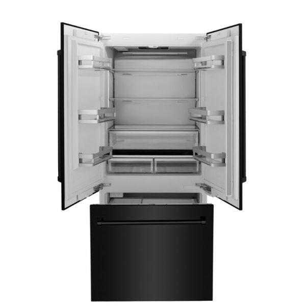 ZLINE 36 in. 19.6 cu. ft. Built-In 3-Door French Door Refrigerator with Internal Water and Ice Dispenser in Black Stainless Steel (RBIV-BS-36) - Image 13