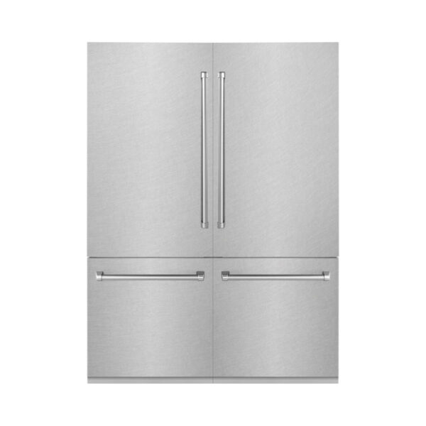 ZLINE 60 in. 32.2 cu. ft. Built-In 4-Door French Door Refrigerator with Internal Water and Ice Dispenser in Fingerprint Resistant Stainless Steel (RBIV-SN-60)