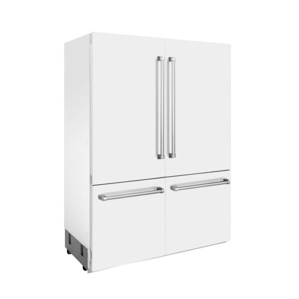ZLINE 60 in. 32.2 cu. ft. Built-In 4-Door French Door Refrigerator with Internal Water and Ice Dispenser in White Matte (RBIV-WM-60) - Image 13