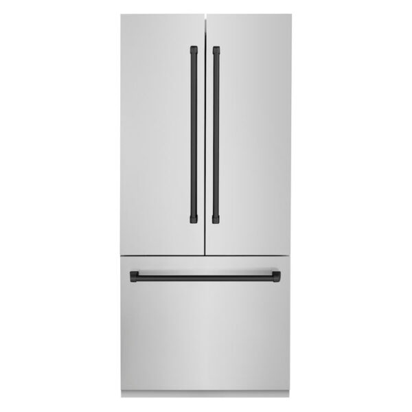 ZLINE 36 in. Autograph Edition 19.6 cu. ft. Built-in 2-Door Bottom Freezer Refrigerator with Internal Water and Ice Dispenser in Stainless Steel with Matte Black Accents (RBIVZ-304-36-MB) - Image 10