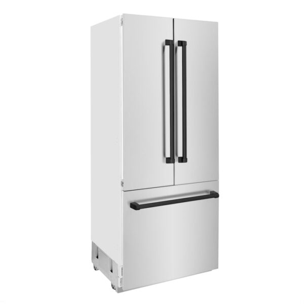 ZLINE 36 in. Autograph Edition 19.6 cu. ft. Built-in 2-Door Bottom Freezer Refrigerator with Internal Water and Ice Dispenser in Stainless Steel with Matte Black Accents (RBIVZ-304-36-MB) - Image 12
