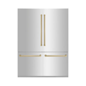 ZLINE 36 in. Freestanding French Door Refrigerator with Ice Maker in Black Stainless Steel (RFM-36-BS)