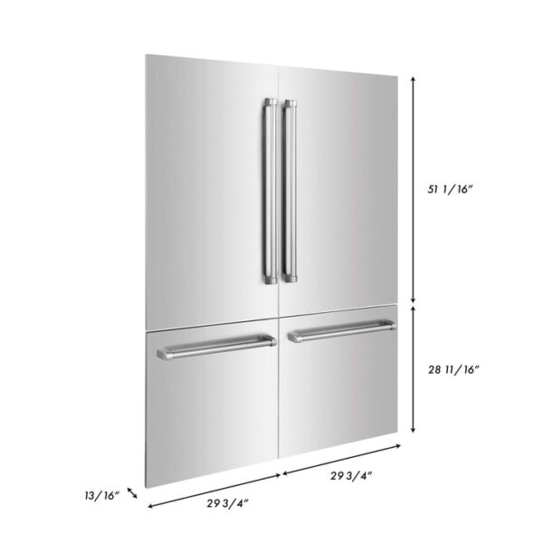 Panels & Handles Only- ZLINE 60 in. Refrigerator Panels in Stainless Steel for a 60 in. Built-in Refrigerator (RPBIV-304-60) - Image 3