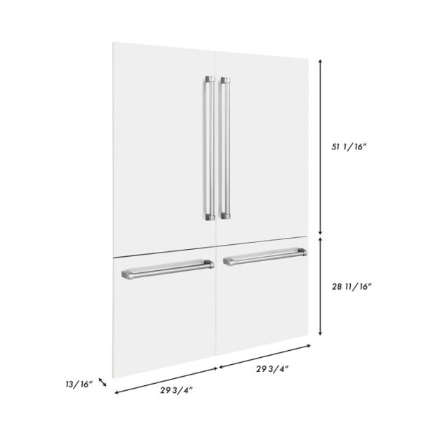 Panels & Handles Only- ZLINE 60 in. Refrigerator Panels in White Matte for a 60 in. Built-in Refrigerator (RPBIV-WM-60) - Image 2