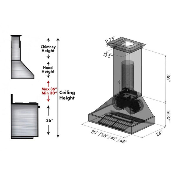 ZLINE Designer Series Wall Mount Range Hood (655-HBBBB) - Image 3