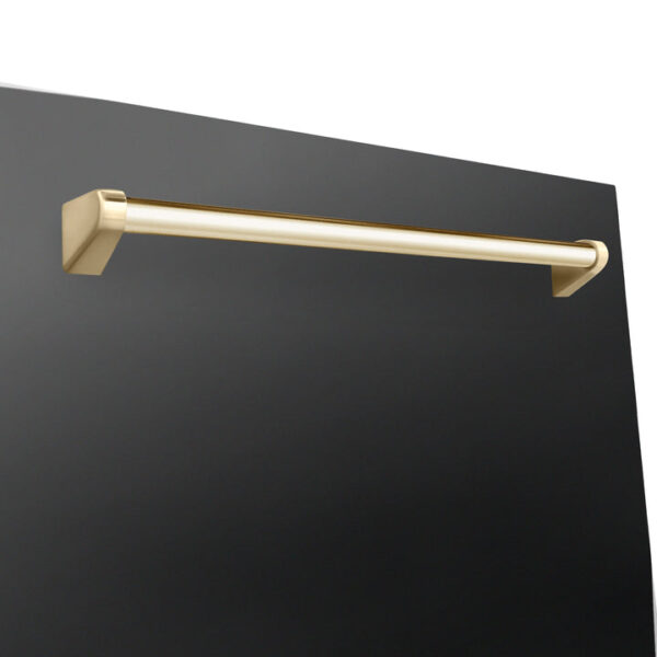 ZLINE Autograph Edition 24 in. 3rd Rack Top Touch Control Tall Tub Dishwasher in Black Stainless Steel with Polished Gold Handle, 45dBa (DWMTZ-BS-24-G) - Image 8