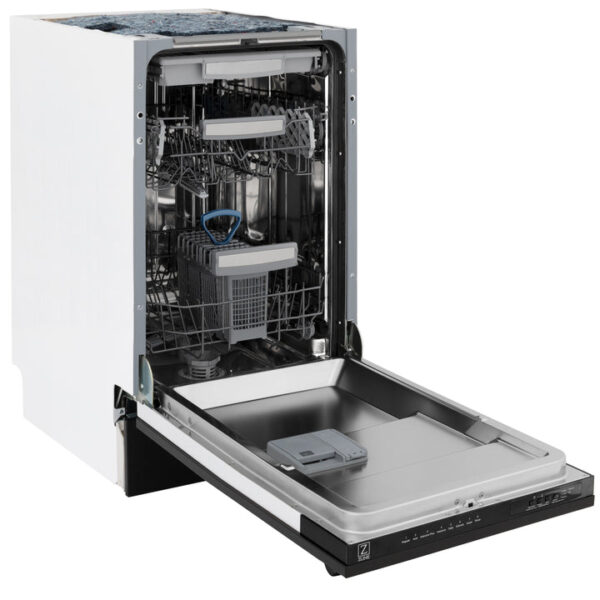 ZLINE 18 in. Tallac Series 3rd Rack Top Control Dishwasher in a Stainless Steel Tub with Black Stainless Panel, 51dBa (DWV-BS-18) - Image 7