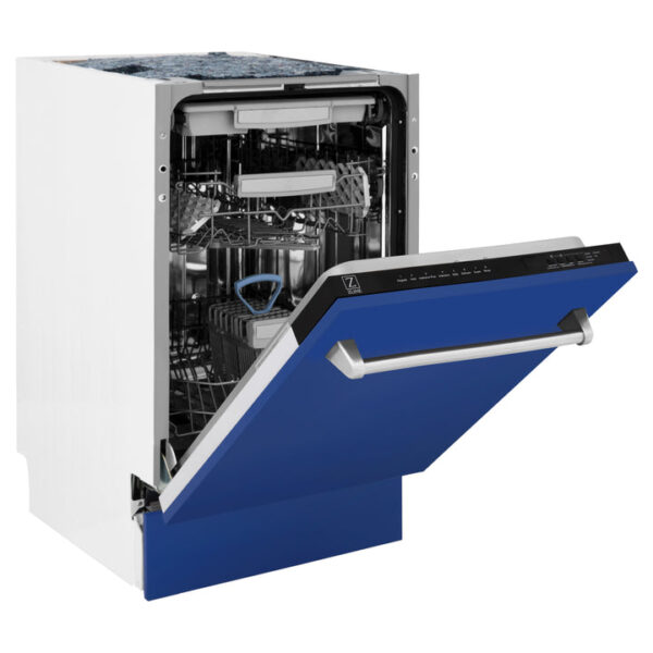 ZLINE 18 in. Tallac Series 3rd Rack Top Control Dishwasher in a Stainless Steel Tub with with Blue Matte Door, 51dBa (DWV-BM-18) - Image 9
