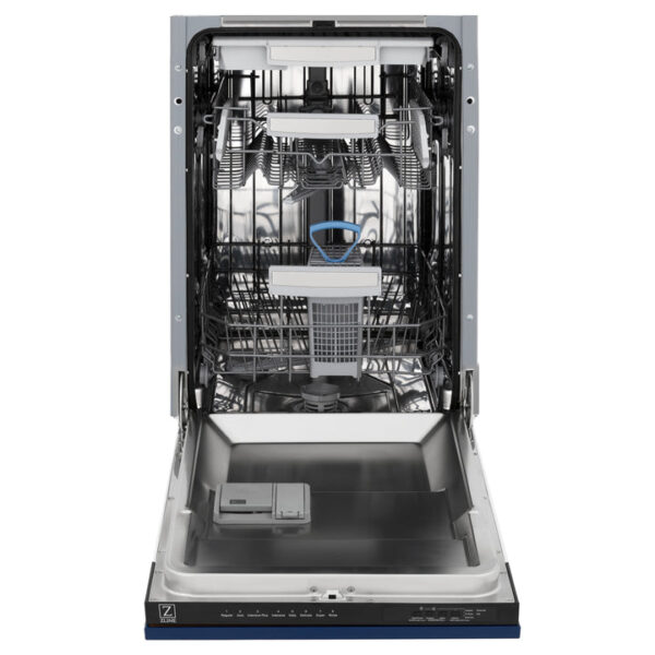 ZLINE 18 in. Tallac Series 3rd Rack Top Control Dishwasher in a Stainless Steel Tub with Blue Gloss Panel, 51dBa (DWV-BG-18) - Image 7