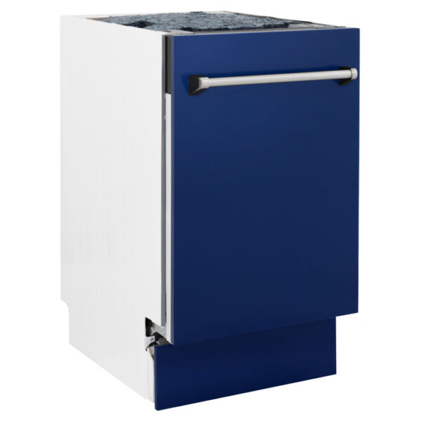 ZLINE 18 in. Tallac Series 3rd Rack Top Control Dishwasher in a Stainless Steel Tub with Blue Gloss Panel, 51dBa (DWV-BG-18) - Image 11
