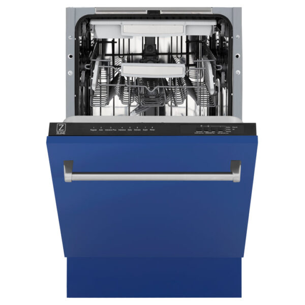 ZLINE 18 in. Tallac Series 3rd Rack Top Control Dishwasher in a Stainless Steel Tub with with Blue Matte Door, 51dBa (DWV-BM-18) - Image 12