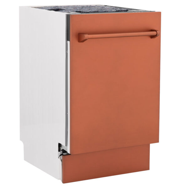 ZLINE 18 in. Tallac Series 3rd Rack Top Control Dishwasher in a Stainless Steel Tub with Copper Panel, 51dBa (DWV-C-18) - Image 10