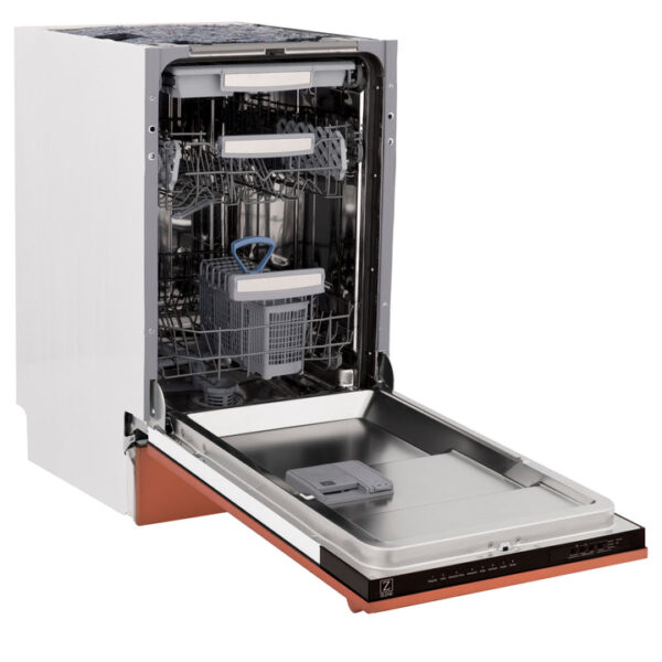 ZLINE 18 in. Tallac Series 3rd Rack Top Control Dishwasher in a Stainless Steel Tub with Copper Panel, 51dBa (DWV-C-18) - Image 9
