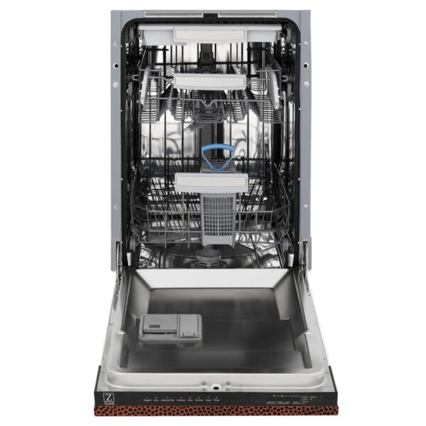 ZLINE 18 in. Tallac Series 3rd Rack Top Control Dishwasher with a Stainless Steel Tub with Hand-Hammered Copper Panel, 51dBa (DWV-HH-18) - Image 4