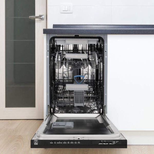 ZLINE Autograph Edition 18” Compact 3rd Rack Top Control Dishwasher in Black Stainless Steel with Polished Gold Accent Handle, 51dBa (DWVZ-BS-18-G) - Image 10