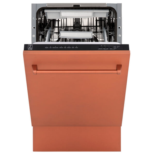 ZLINE 18 in. Tallac Series 3rd Rack Top Control Dishwasher in a Stainless Steel Tub with Copper Panel, 51dBa (DWV-C-18) - Image 6