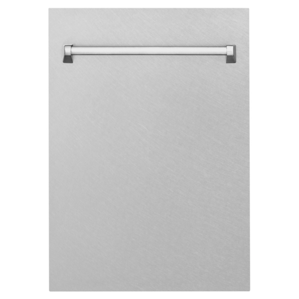 ZLINE 18 in. Compact Top Control Dishwasher with Fingerprint Resistant Panel and Traditional Handle, 52dBa (DW-SN-H-18)