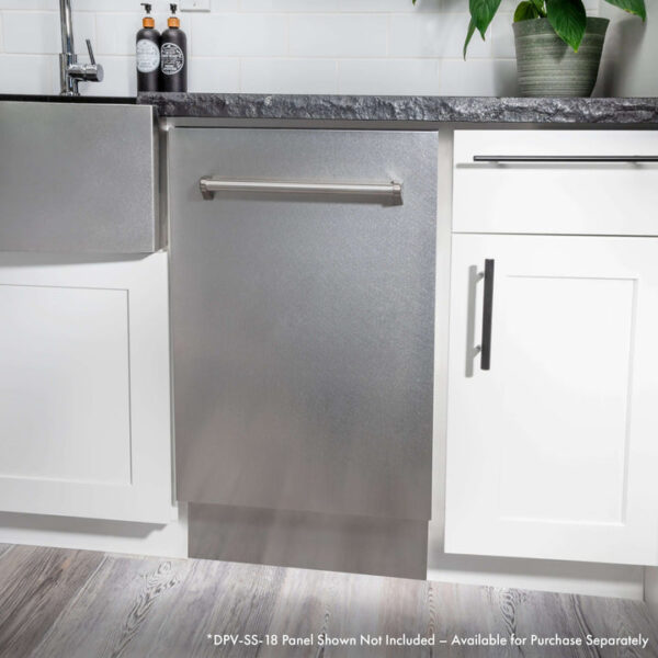 ZLINE 18" Tallac Series 3rd Rack Top Control Dishwasher in Custom Panel Ready with Stainless Steel Tub, 51dBa (DWV-18) - Image 9
