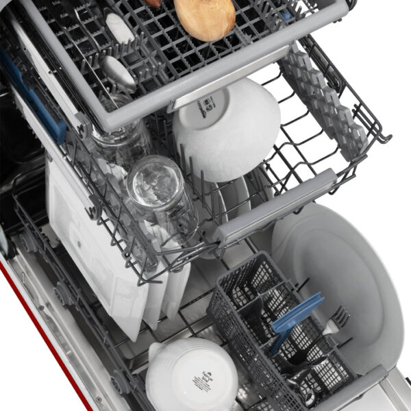 ZLINE 18 in. Tallac Series 3rd Rack Top Control Dishwasher in a Stainless Steel Tub with Red Gloss, 51dBa (DWV-RG-18) - Image 4