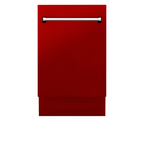 ZLINE 18 in. Tallac Series 3rd Rack Top Control Dishwasher in a Stainless Steel Tub with Red Gloss, 51dBa (DWV-RG-18) - Image 12