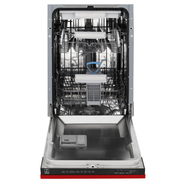 ZLINE 18 in. Tallac Series 3rd Rack Top Control Dishwasher in a Stainless Steel Tub with Red Matte Panel, 51dBa (DWV-RM-18) - Image 7