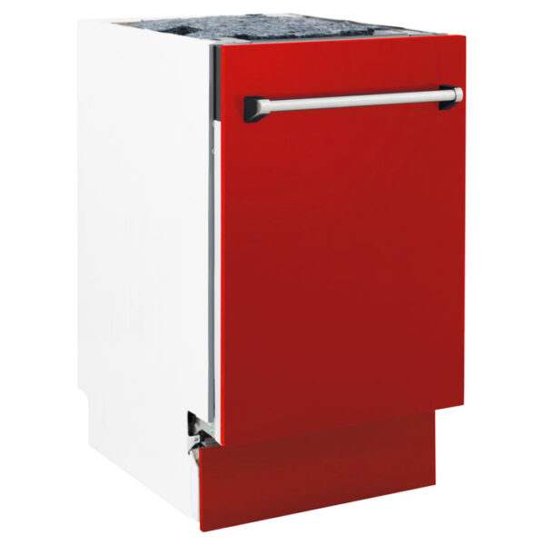 ZLINE 18 in. Tallac Series 3rd Rack Top Control Dishwasher in a Stainless Steel Tub with Red Matte Panel, 51dBa (DWV-RM-18) - Image 6