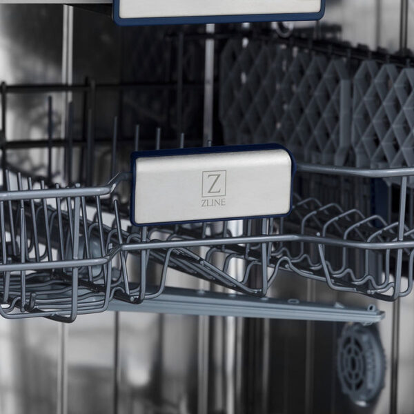 ZLINE Autograph Edition 24 in. 3rd Rack Top Control Tall Tub Dishwasher in Stainless Steel with Polished Gold Handle, 51dBa (DWVZ-304-24-G) - Image 4