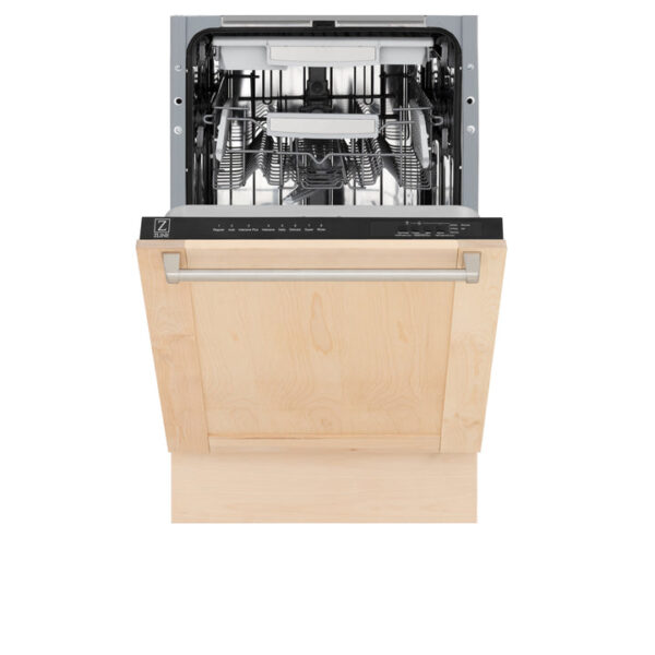 ZLINE 18 in. Tallac Series 3rd Rack Top Control Dishwasher in a Stainless Steel Tub with Unfinished Wooden Panel, 51dBa (DWV-UF-18) - Image 7