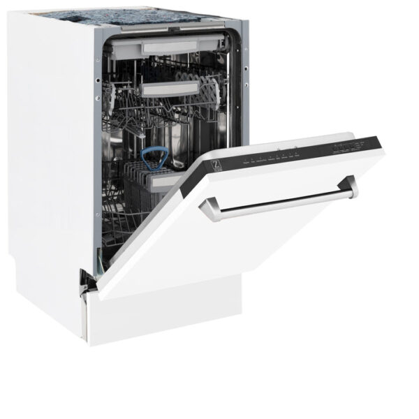 ZLINE 18 in. Tallac Series 3rd Rack Top Control Dishwasher in a Stainless Steel Tub with White Matte Panel, 51dBa (DWV-WM-18) - Image 7