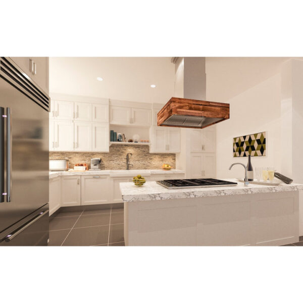 ZLINE Remote Blower Designer Series Wooden Island Mount Range Hood in Butcher Block (681iW-RD/RS) - Image 2