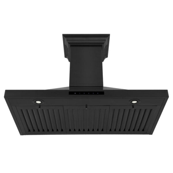 ZLINE Ducted Vent Wall Mount Range Hood in Black Stainless Steel with Built-in ZLINE CrownSound Bluetooth Speakers (BSKBNCRN-BT) - Image 5