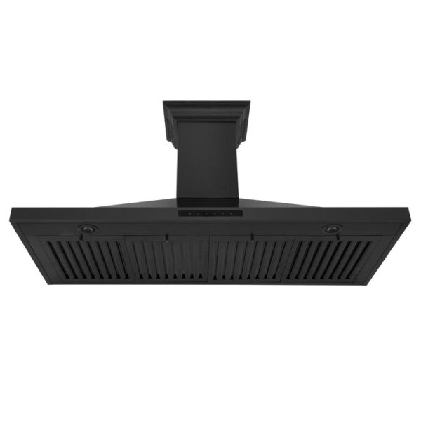 ZLINE Ducted Vent Wall Mount Range Hood in Black Stainless Steel with Built-in ZLINE CrownSound Bluetooth Speakers (BSKBNCRN-BT) - Image 4