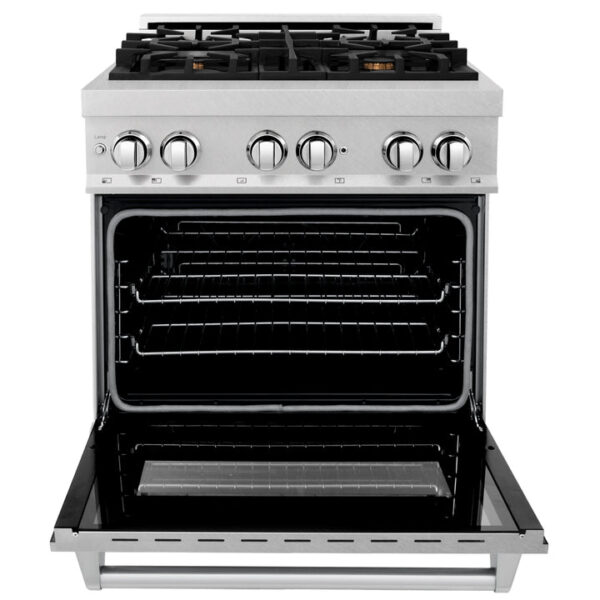 ZLINE 30 in. 4.0 cu. ft. Dual Fuel Range with Gas Stove and Electric Oven in All Fingerprint Resistant Stainless Steel with Brass Burners (RAS-SN-BR-30) - Image 15