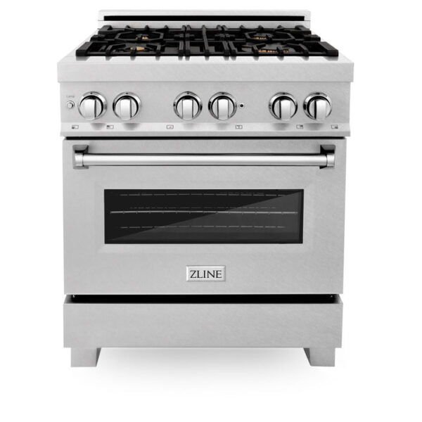 ZLINE 30 in. 4.0 cu. ft. Electric Oven and Gas Cooktop Dual Fuel Range with Griddle and White Matte Door in Stainless Steel (RA-WM-GR-30) - Image 11