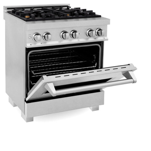 ZLINE 30 in. 4.0 cu. ft. Dual Fuel Range with Gas Stove and Electric Oven in All Fingerprint Resistant Stainless Steel with Brass Burners (RAS-SN-BR-30) - Image 11