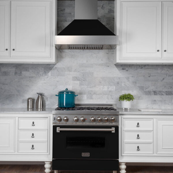ZLINE Ducted Fingerprint Resistant Stainless Steel Range Hood with Black Matte Shell (8654BLM) - Image 4
