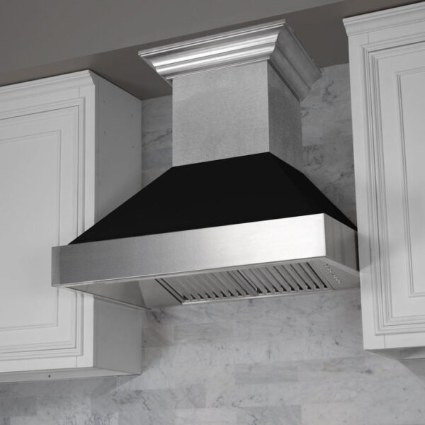 ZLINE Ducted Fingerprint Resistant Stainless Steel Range Hood with Black Matte Shell (8654BLM) - Image 9