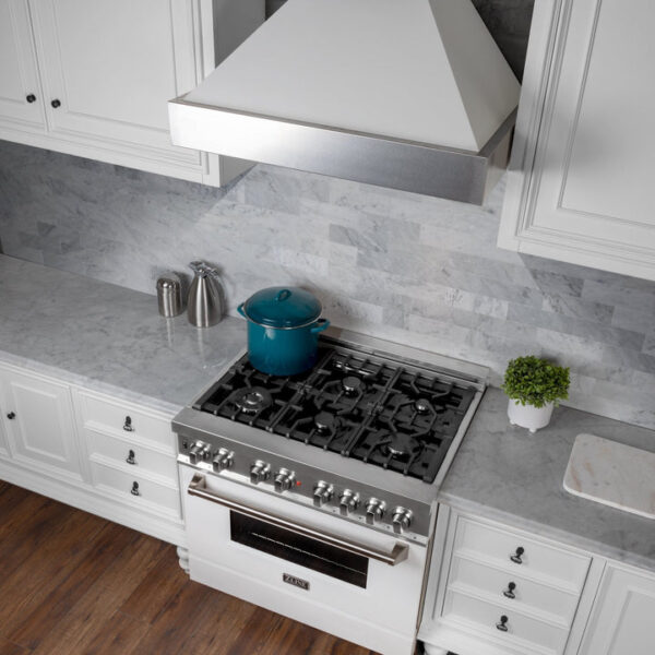 ZLINE Fingerprint Resistant Stainless Steel Range Hood With White Matte Shell (8654WM) - Image 9