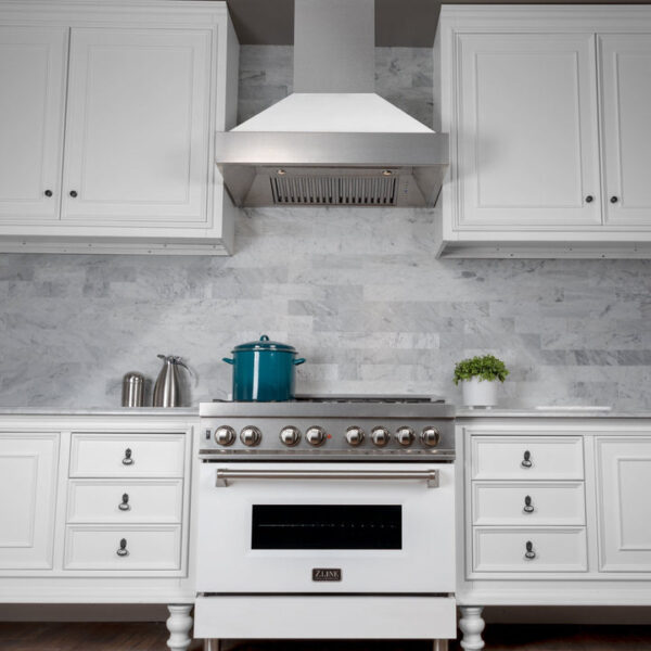 ZLINE Fingerprint Resistant Stainless Steel Range Hood With White Matte Shell (8654WM) - Image 5