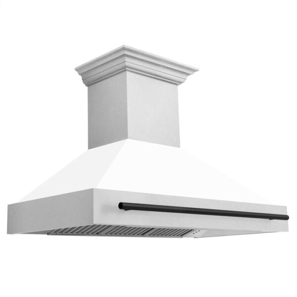 ZLINE 48 in. Autograph Edition Fingerprint Resistant Stainless Steel Range Hood with White Matte Shell and Accented Handle (8654SNZ-WM48) - Image 11