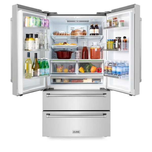 ZLINE 36 in. Freestanding French Door Refrigerator with Ice Maker in Fingerprint Resistant Stainless Steel (RFM-36) - Image 15